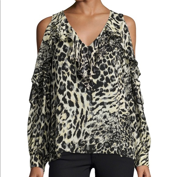 Parker Tops - Parker Animal Print Roland Silk Blouse